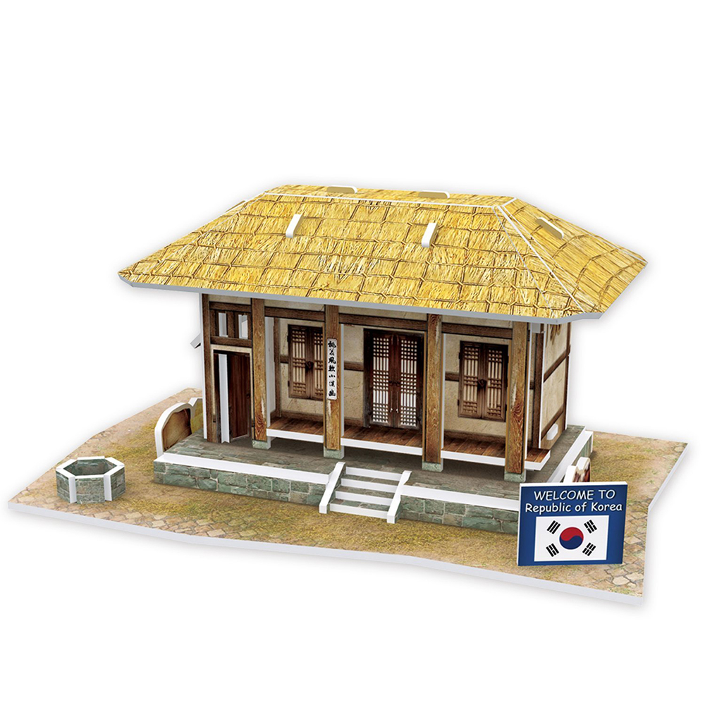 《 Cubic Fun 3D 立體拼圖 》世界之窗系列 - 韓國茅草屋