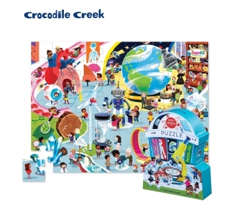 【 美國Crocodile Creek 】博物館造型盒學習拼圖-科博館
