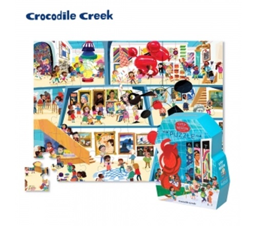 【 美國Crocodile Creek 】博物館造型盒學習拼圖-美術館