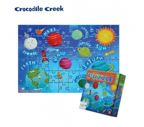 【 美國Crocodile Creek 】幻彩雷射拼圖-太空世界