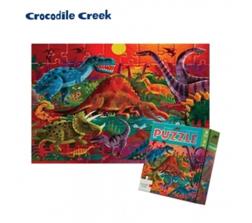 【 美國Crocodile Creek 】幻彩雷射拼圖-侏儸紀公園