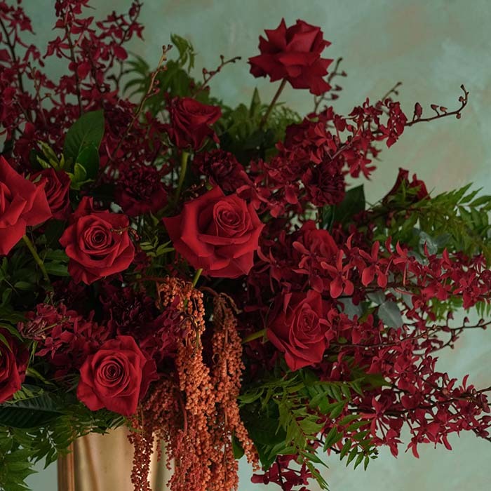 氣勢紅玫瑰 鮮花高架花籃 開幕花籃