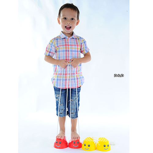 《 少年台製積木 》踩高蹺黃