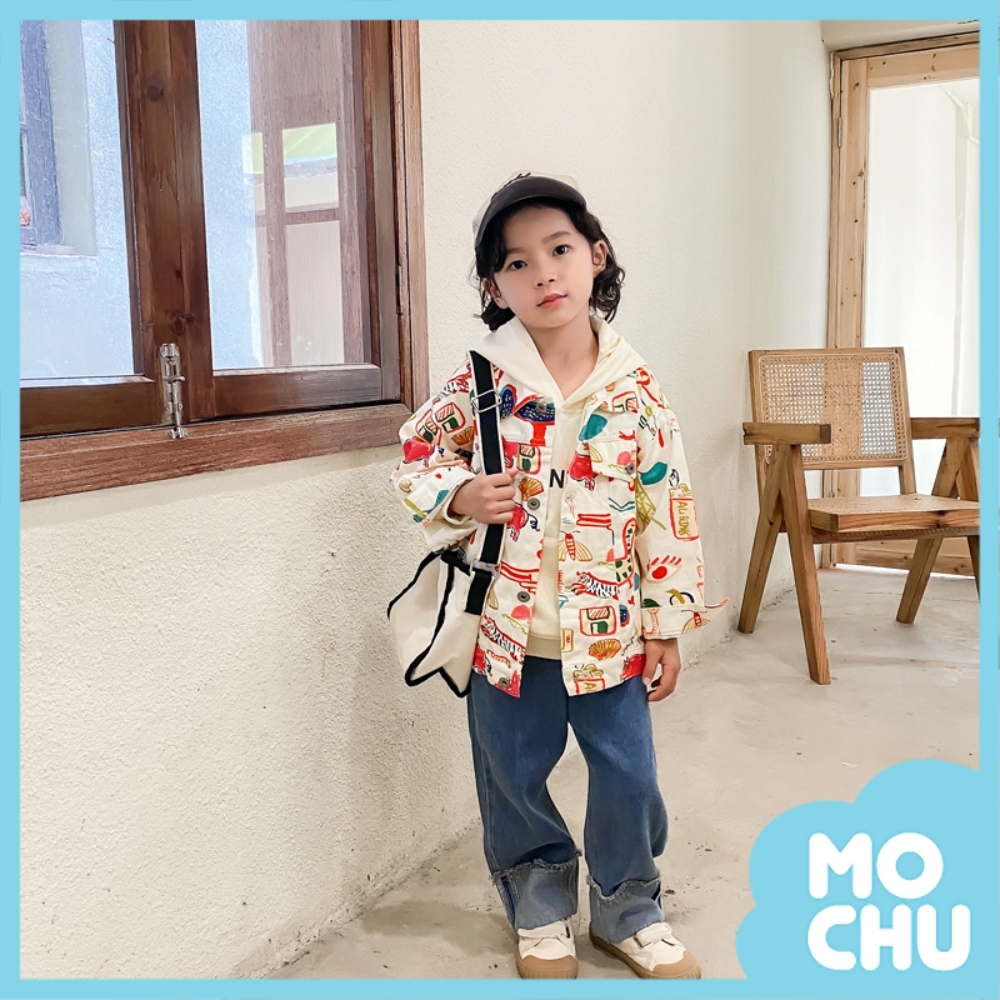 彩色塗鴉牛仔外套