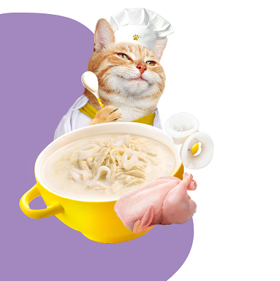 泰國Moochie 貓 濃湯系列 雞肉+魷魚 40g【原盒16包】