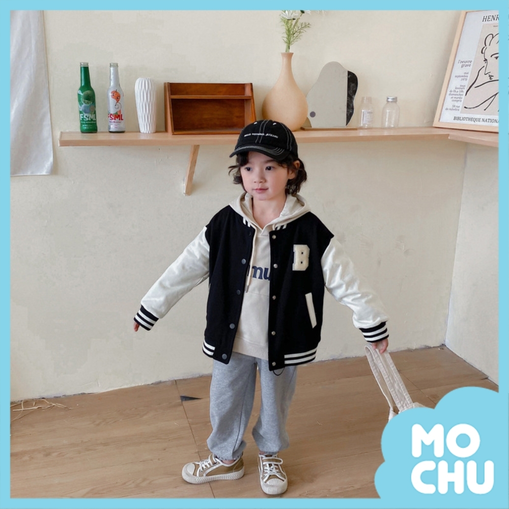 (80cm現貨)字母Ｂ條紋棒球外套