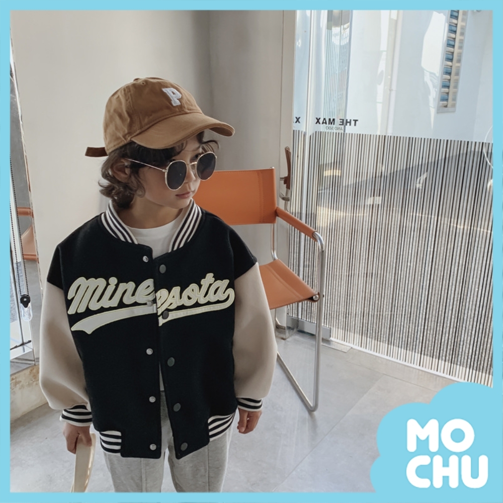 (80cm現貨)刺繡字母單排釦外套