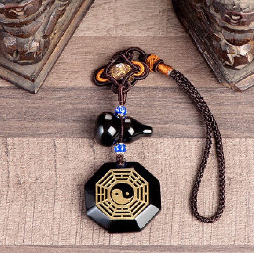 【財神小舖】黑曜石八卦葫蘆吊飾(先天後天卦)(含開光)