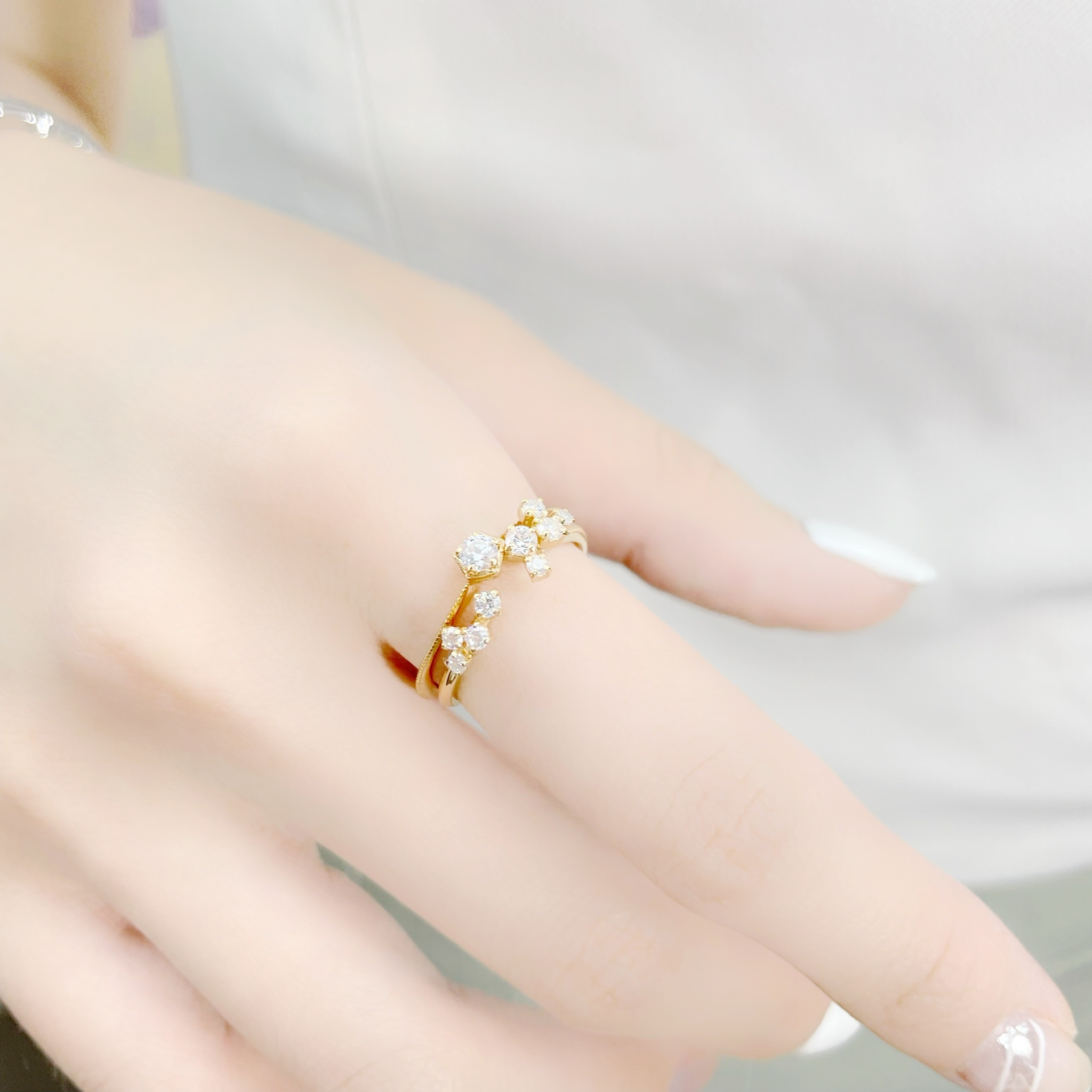 | 925 Silver・Gold | Flowers Ring Set | NE0454 |
