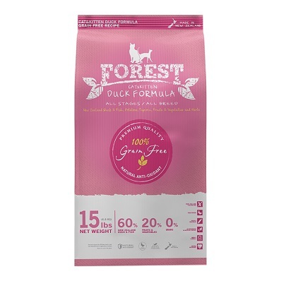 新西蘭 FOREST 無穀物天然系列 - 全貓鴨肉配方 4lb  / 15lb
