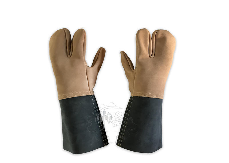 ＊中崙五金【附發票】台灣製 禾炘 三指皮手套 三抓電焊手套 電焊機專用皮手套 防護手套 焊接手套
