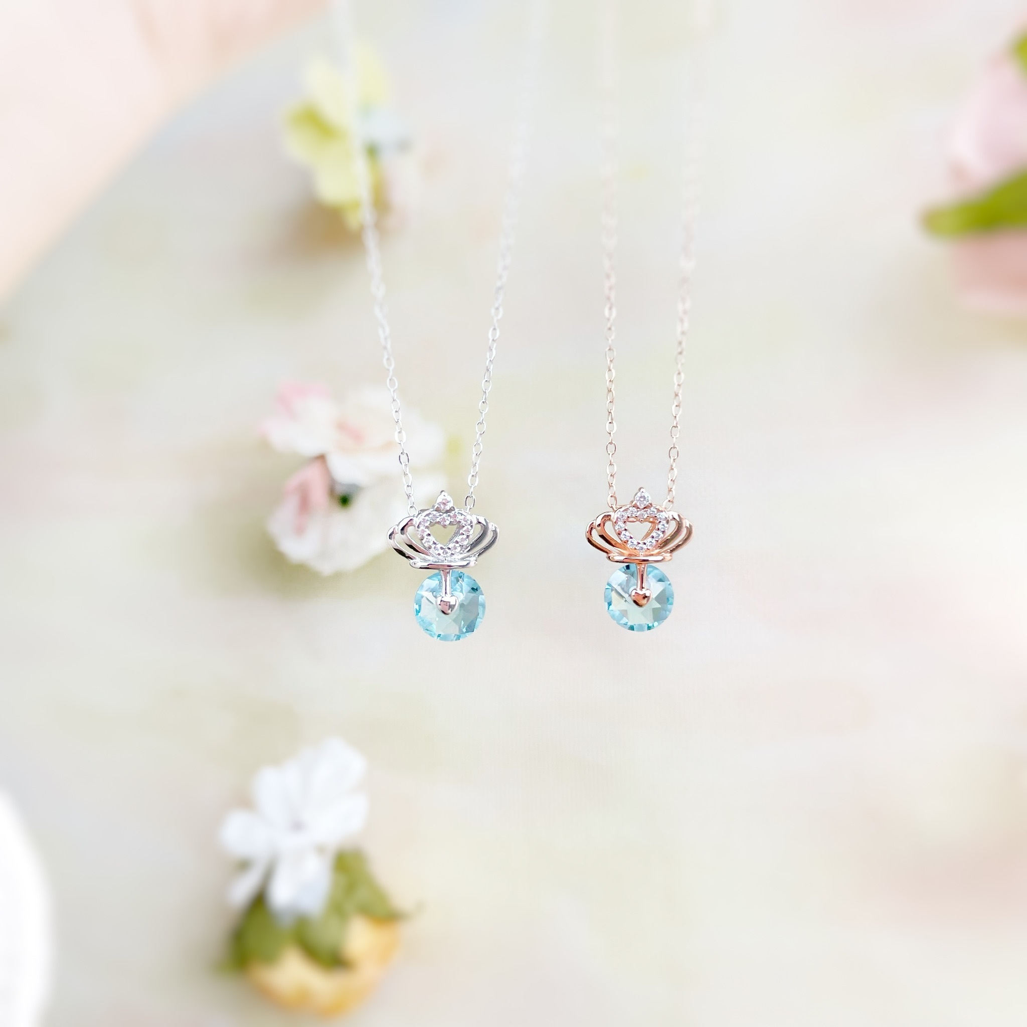 | 925 Silver・White Gold・Rose Gold | U Are My Little Princess Necklace（Silver / Rose Gold) | NE0633 |