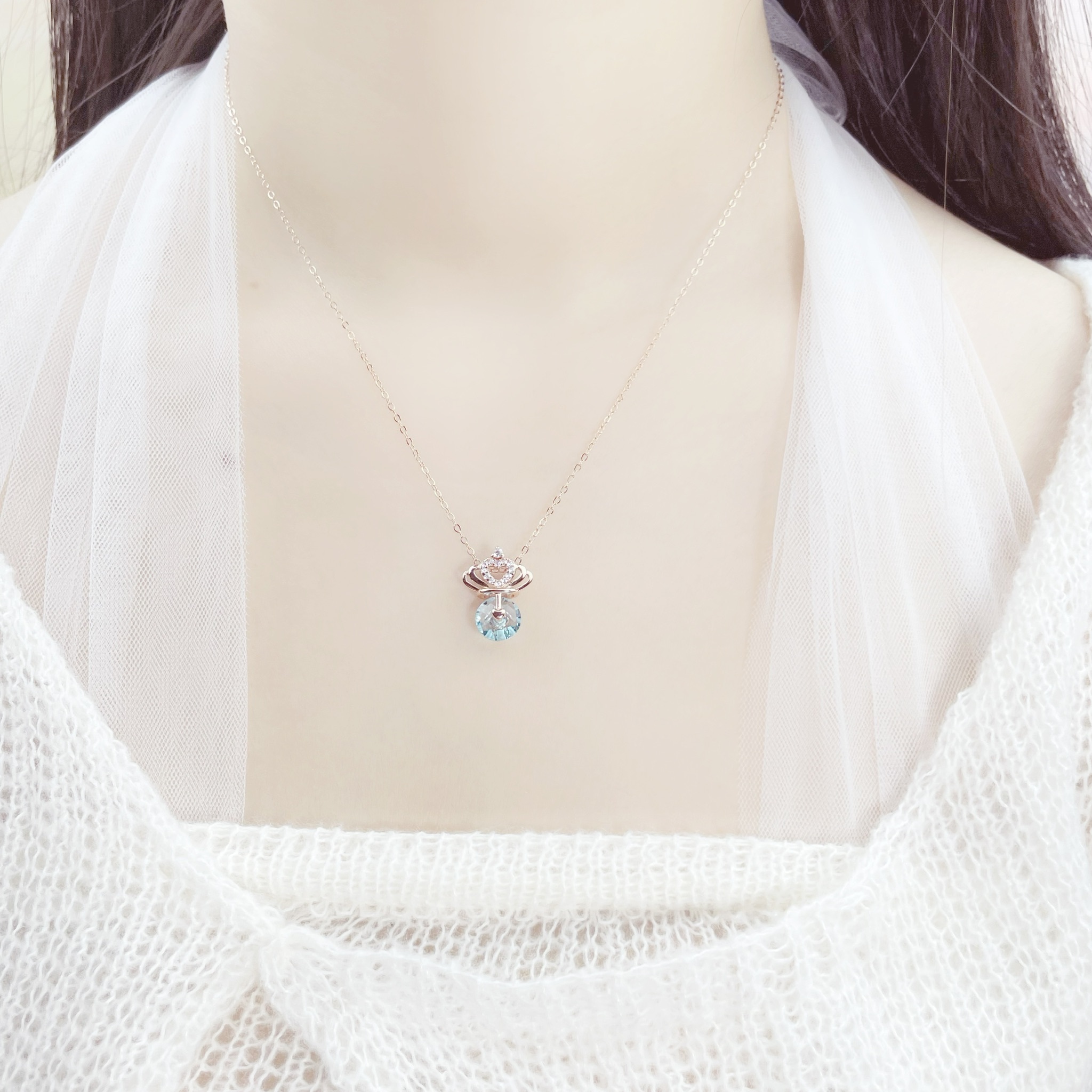 | 925 Silver・White Gold・Rose Gold | U Are My Little Princess Necklace（Silver / Rose Gold) | NE0633 |