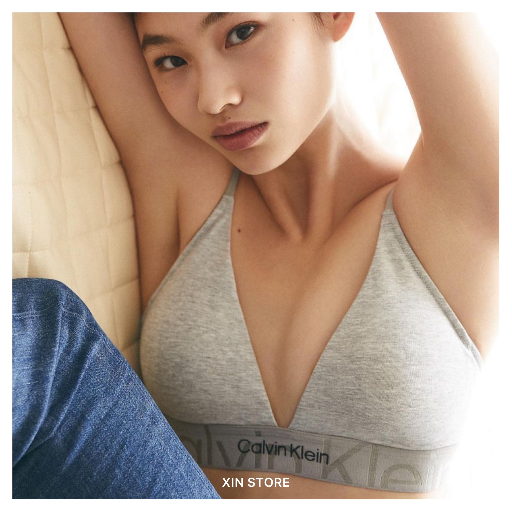 Calvin Klein CK Jennie同款 運動 深V 內衣 無鋼圈  內褲 套裝 黑 灰