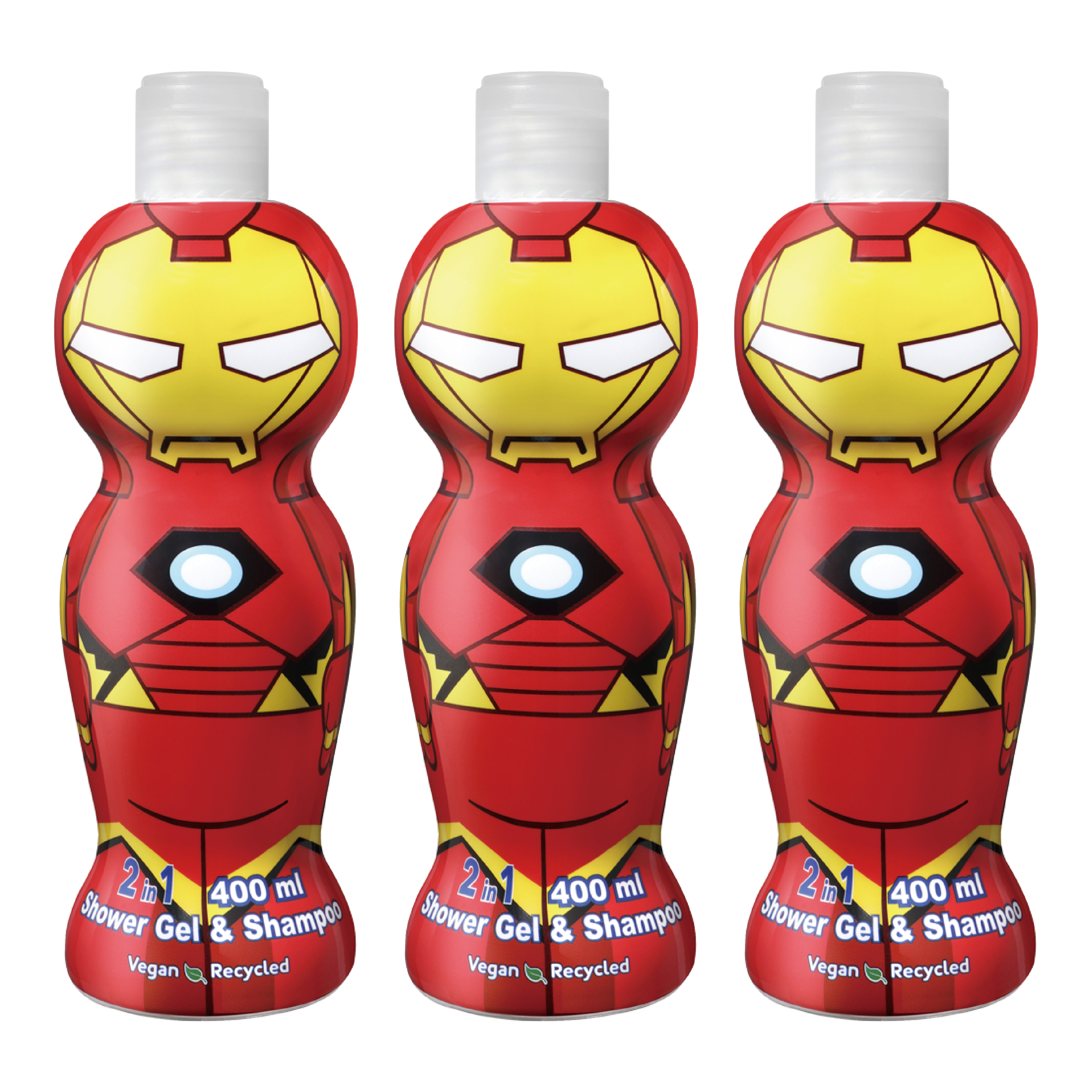 【GISH Beauty】 MARVEL 鋼鐵人2合1沐浴洗髮精 3入(萌Q收藏版)