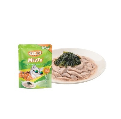 泰國Moochie 貓 Meaty系列 吞拿魚+海帶 70g【原盒12包】