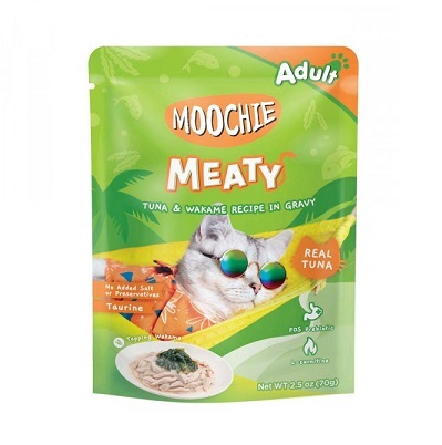 泰國Moochie 貓 Meaty系列 吞拿魚+海帶 70g【原盒12包】