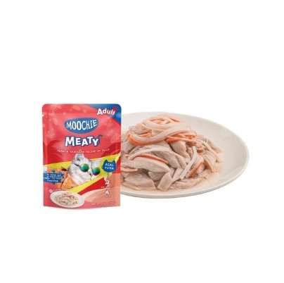 泰國Moochie 貓 Meaty系列 吞拿魚+蟹柳 70g【原盒12包】