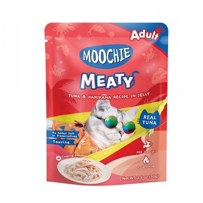 泰國Moochie 貓 Meaty系列 吞拿魚+蟹柳 70g【原盒12包】