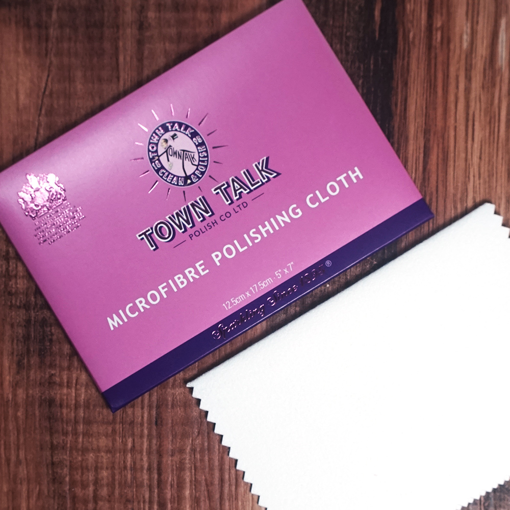 微纖維珠寶拭亮布/纖維布/拭鏡布〈中尺寸〉英國Towntalk首飾清潔保養