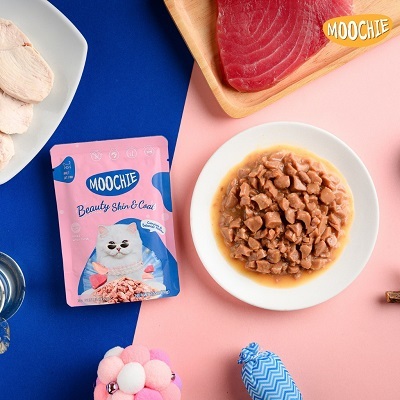 泰國Moochie 貓 海鮮系列 吞拿魚濕糧(美毛) 70g【原盒12包】