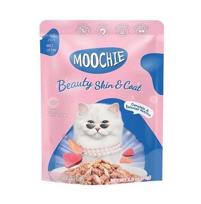 泰國Moochie 貓 海鮮系列 吞拿魚濕糧(美毛) 70g【原盒12包】