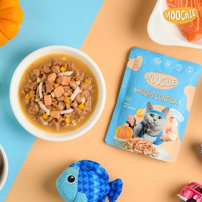 泰國Moochie 貓 海鮮系列 三文魚濕糧(體重控制) 70g【原盒12包】