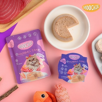 泰國Moochie 貓 海鮮系列 海蝦濕糧(去毛球) 70g【原盒12包】