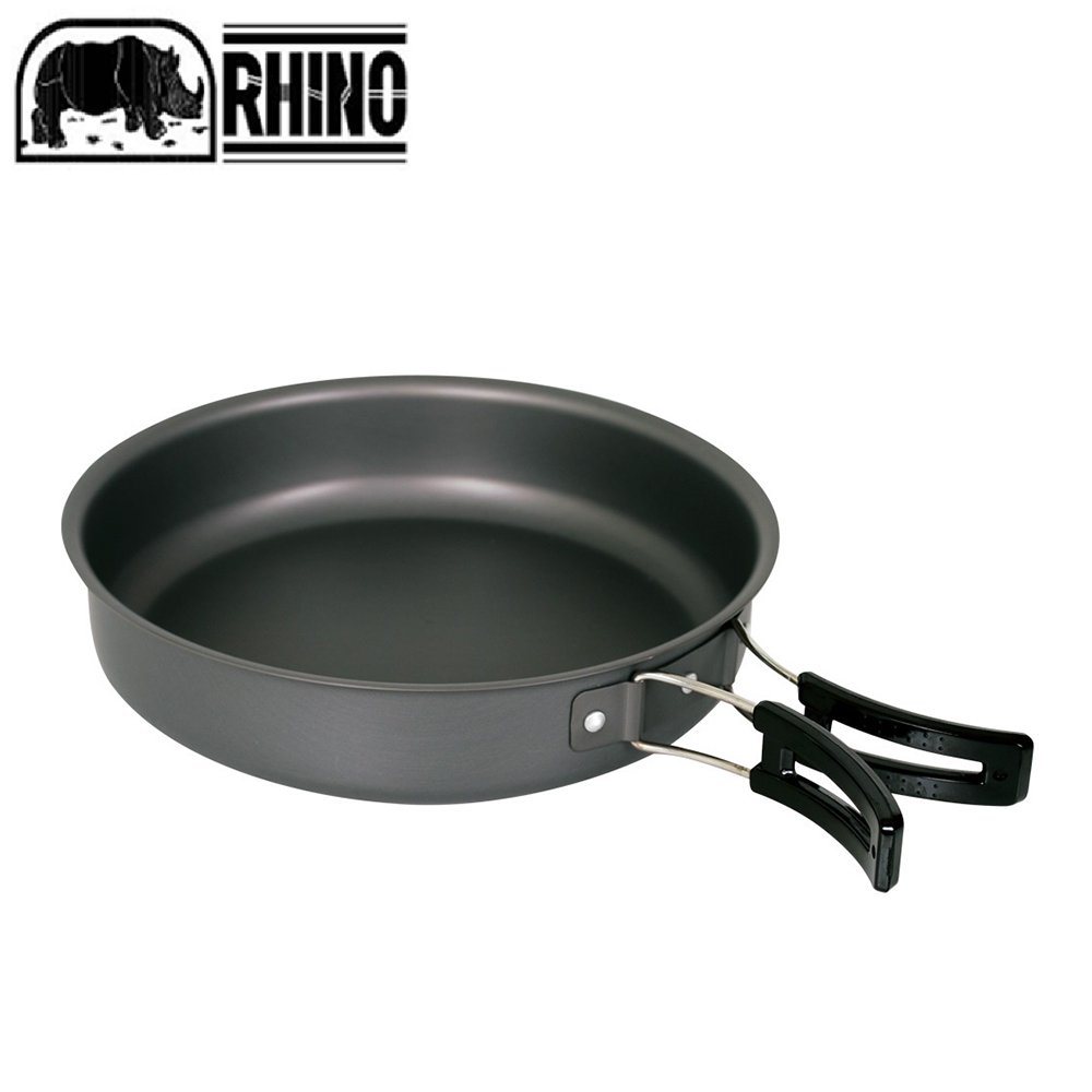 RHINO 犀牛 鋁合金煎盤(附收納網袋) 折疊收納式手把/平底鍋具/煎鍋/平底鍋/登山露營/郊山健行 51R00K38