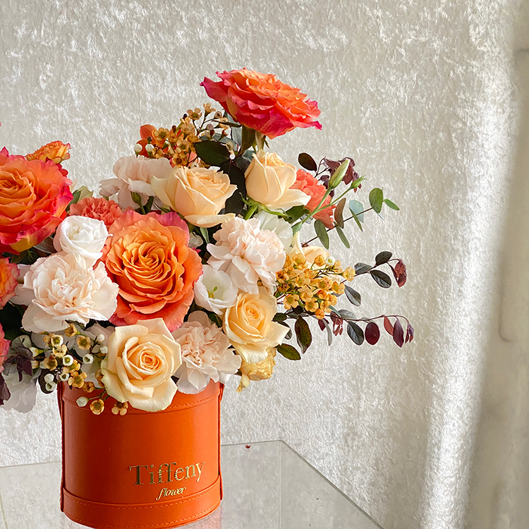 愛馬仕橘盆花 鮮花盆花 開幕花禮