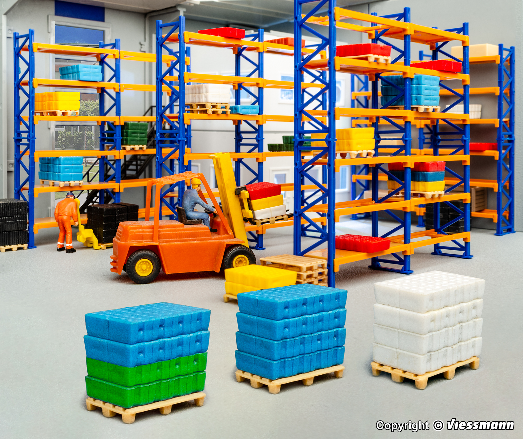 Kibri 38613 HO規 Deco-set Pallet shelving system 貨架 4入