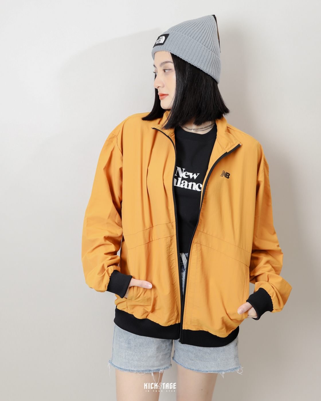 **特價商品售出不退換**男女款 NEW BALANCE  JACKET 土橘色 立領 拉鍊 防風 風衣外套【5862230238】