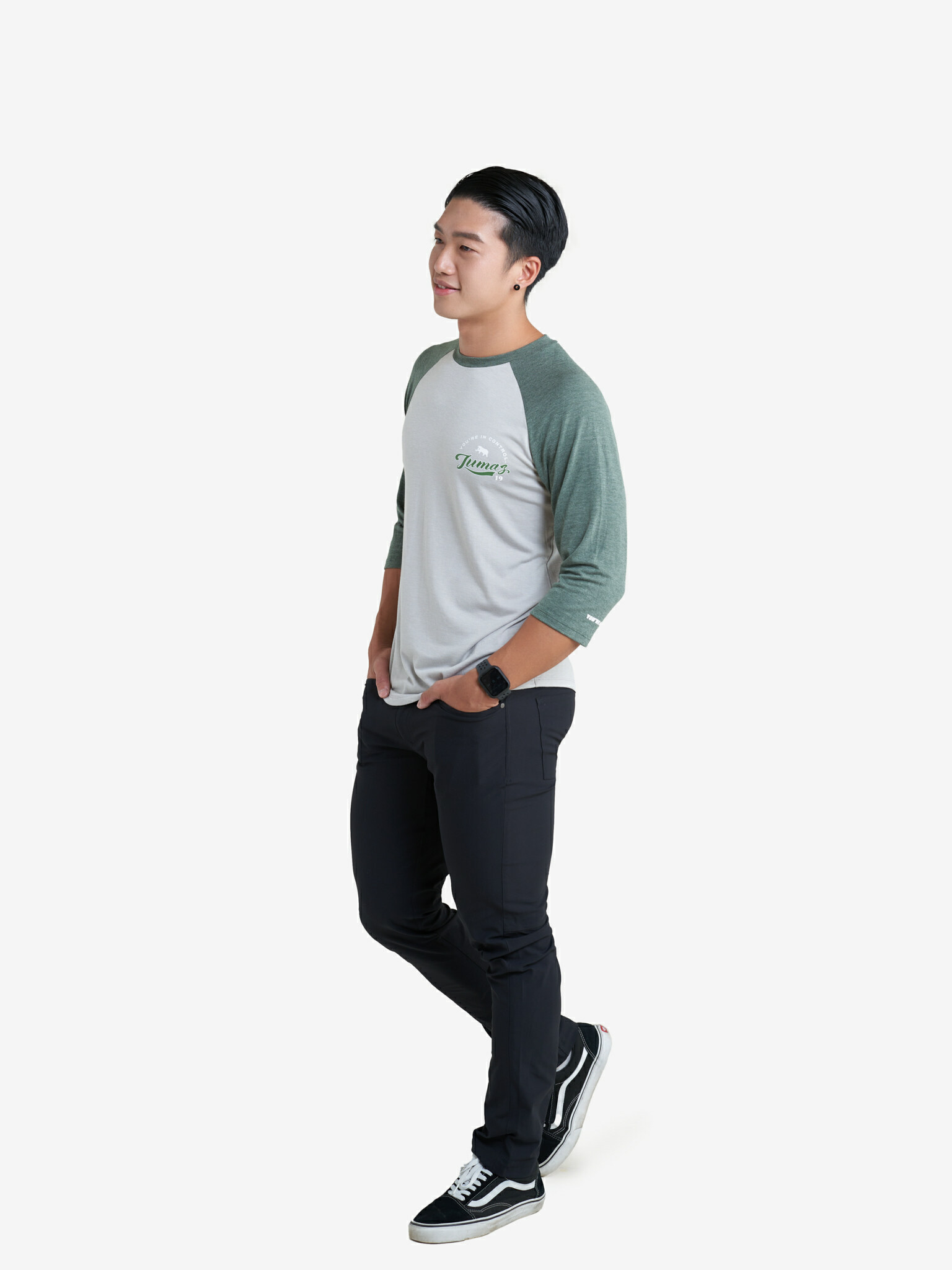 托瑪斯棒球七分袖上衣 (復古綠)