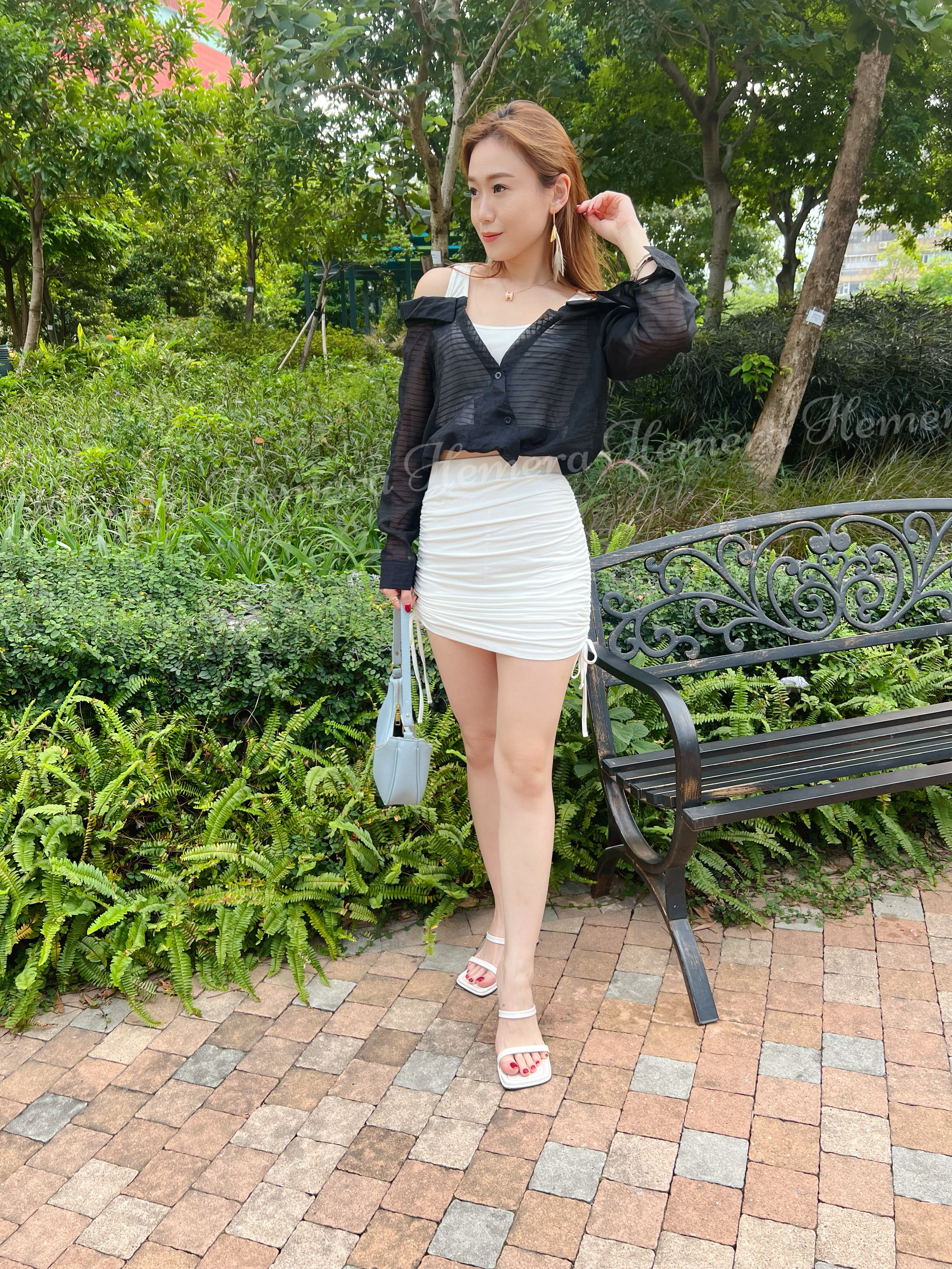 Drawstring Cotton Flexible Skirt Pants PT22S0940