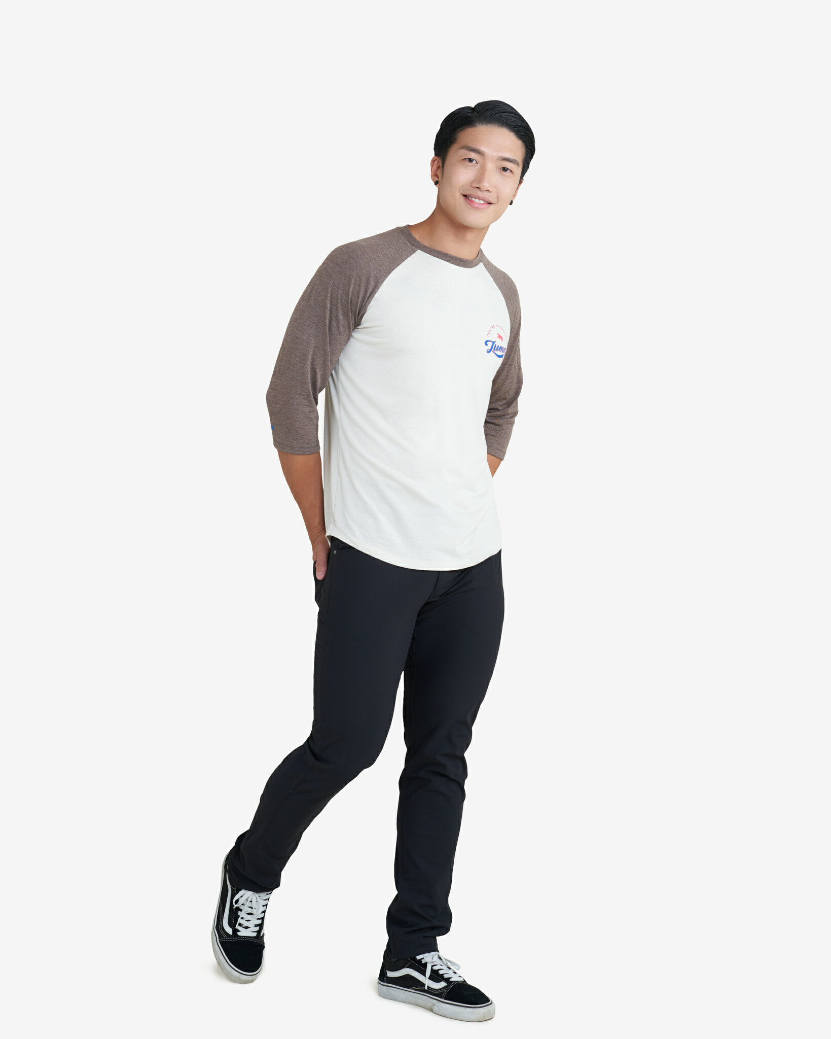 托瑪斯棒球七分袖上衣 (黑糖)