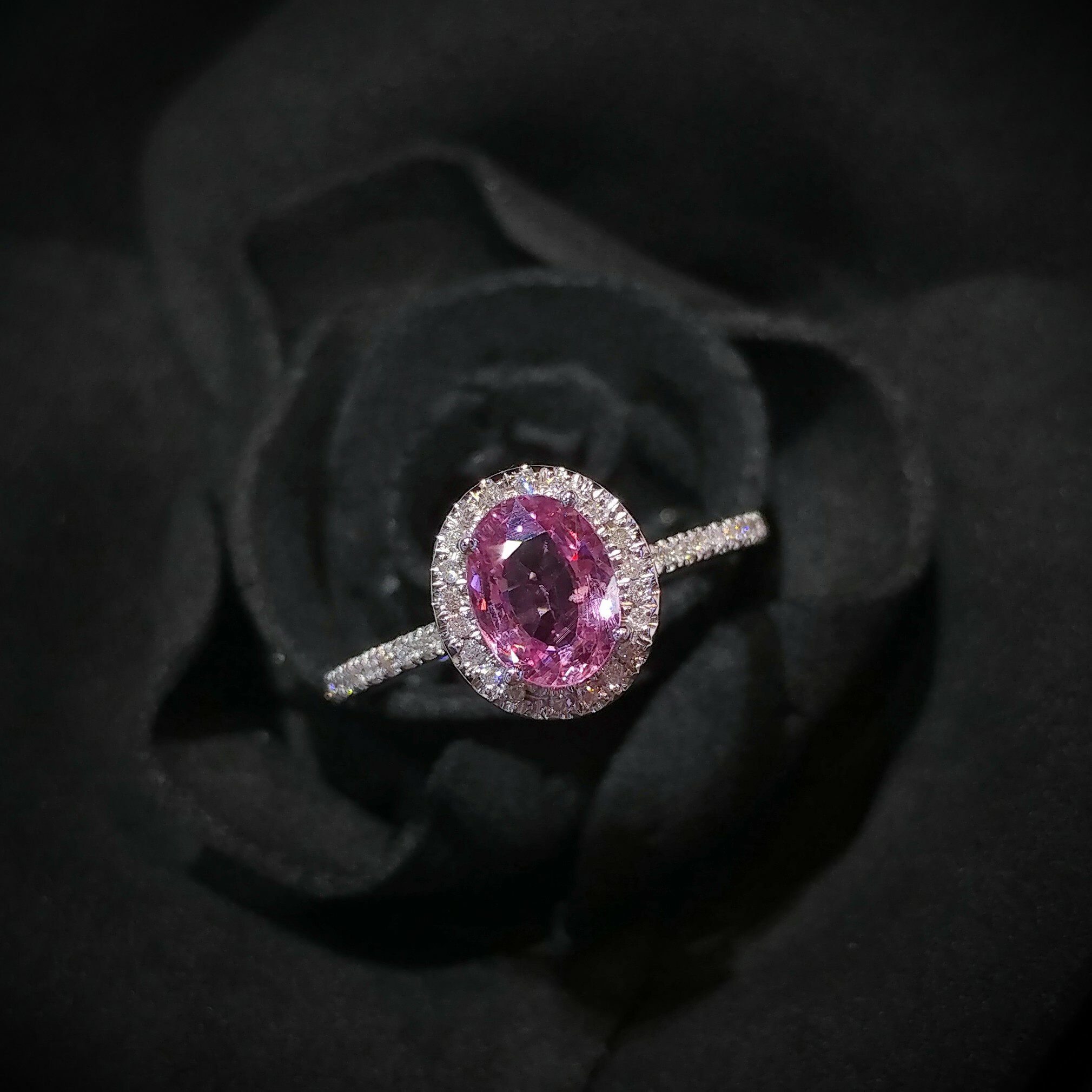 18K White Gold 1.00ct Sapphire and Diamond Ring