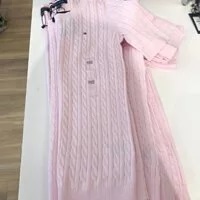 [S] TOMMY HILFIGER WOMEN'S CABLE SHORT SLEEVE KNIT,PINK, 76J2299-650 (STH30)