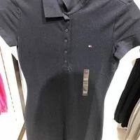 [S] TOMMY HILFIGER SOLID POLO DRESS,NAVY, 76J3205-410 [FINAL SALE] (STH33)