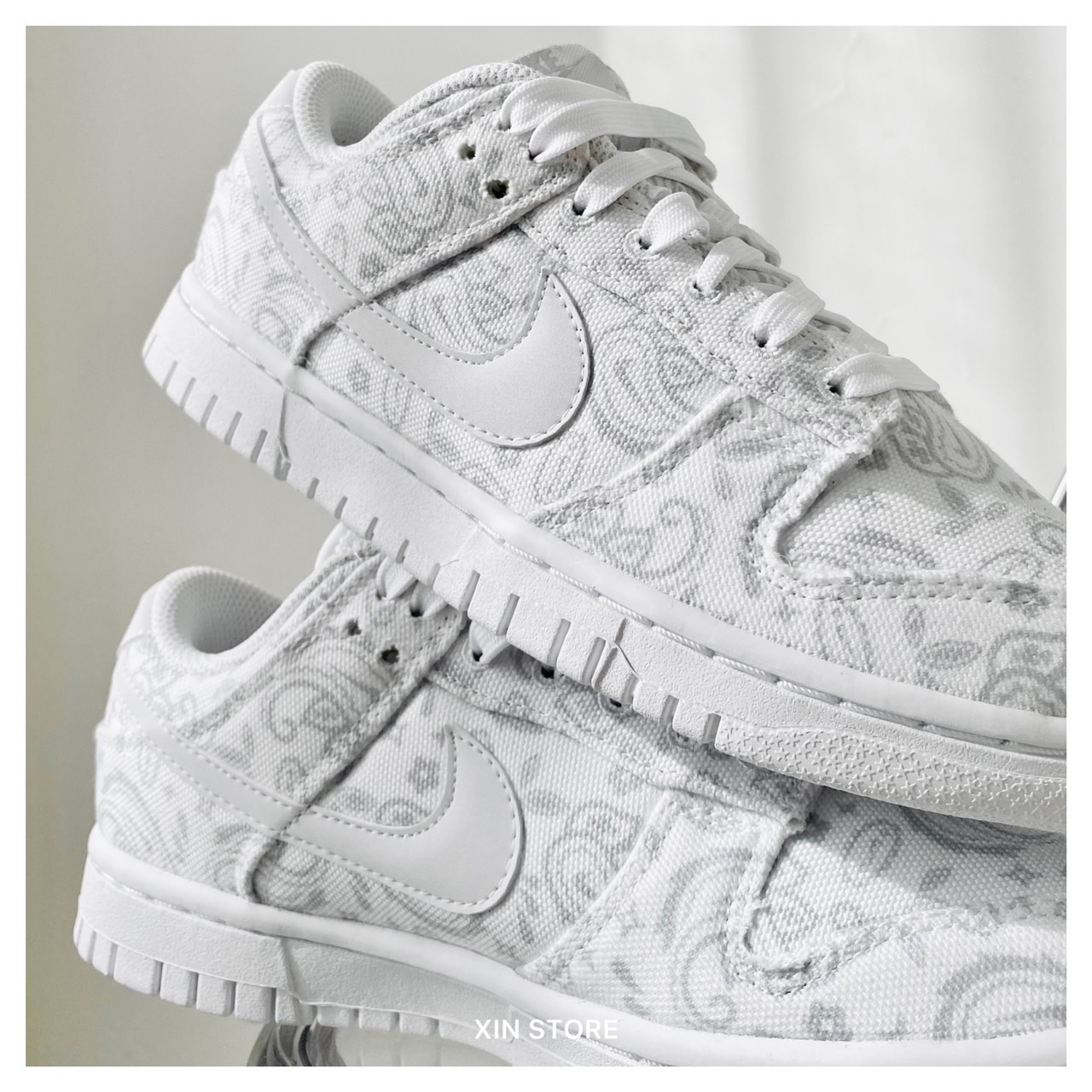 Nike W Dunk Low ESS White Paisley 低筒變形蟲腰果花白灰