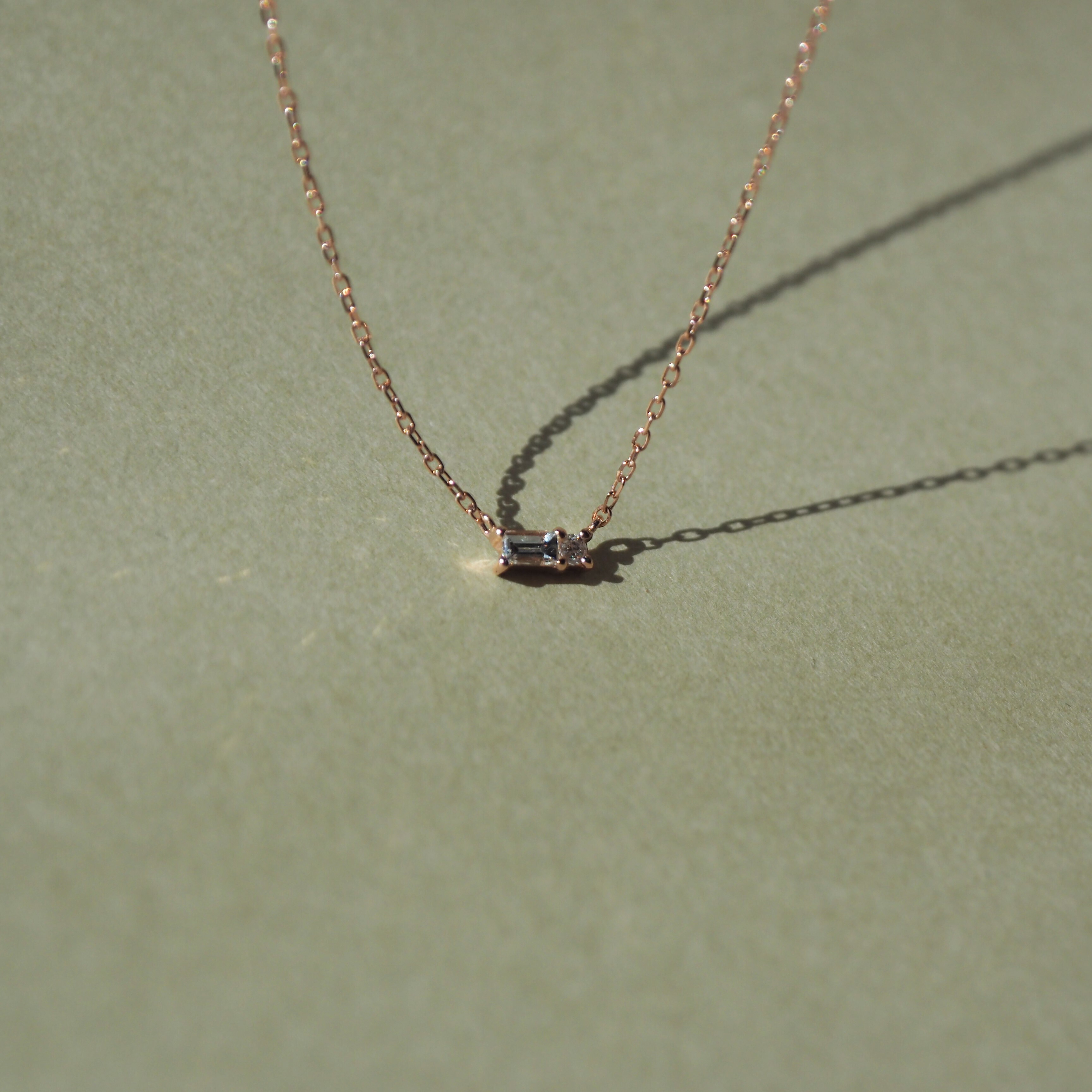 14K tiny baguette真鑽項鍊