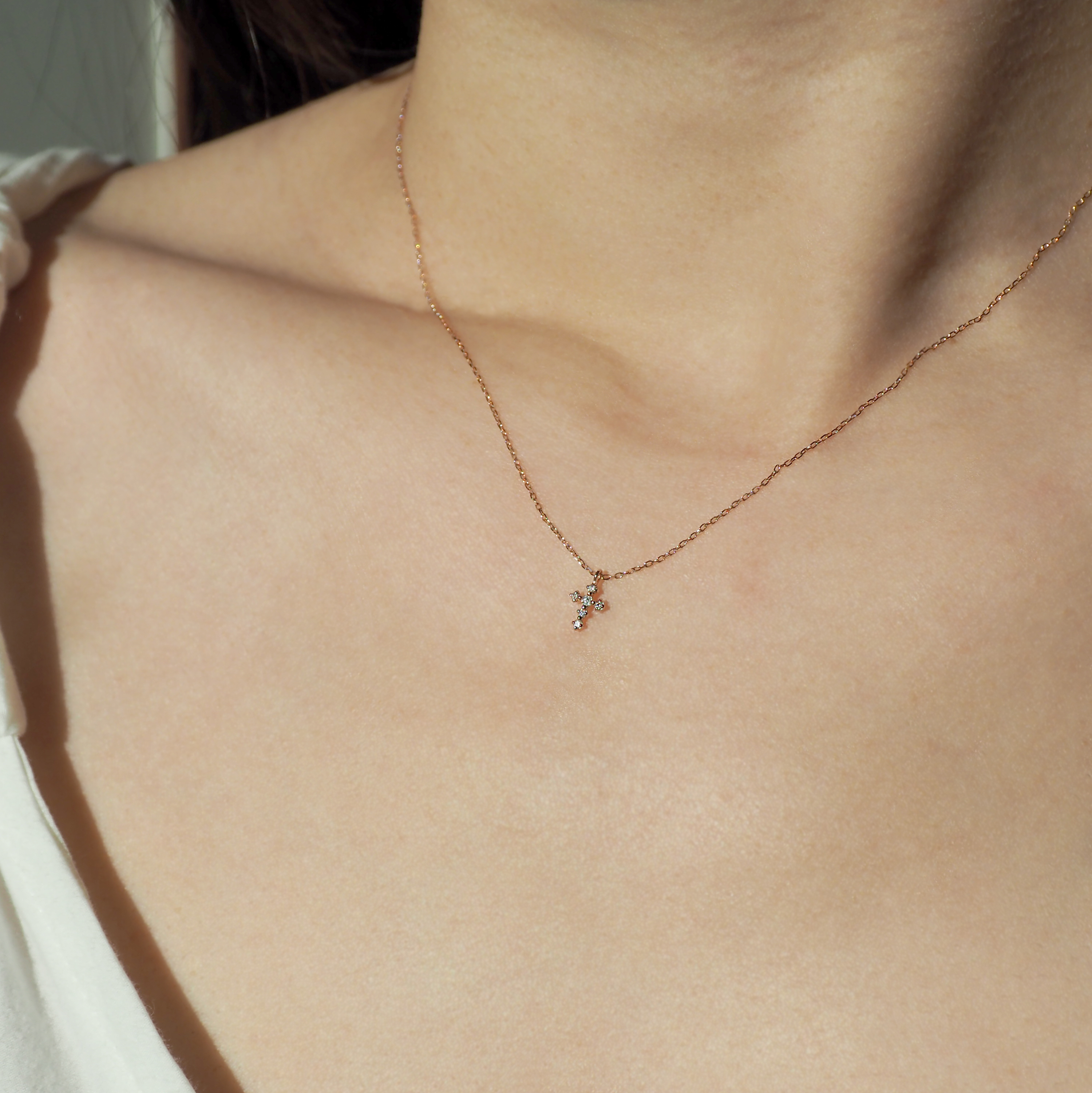 14K tiny cross真鑽項鍊