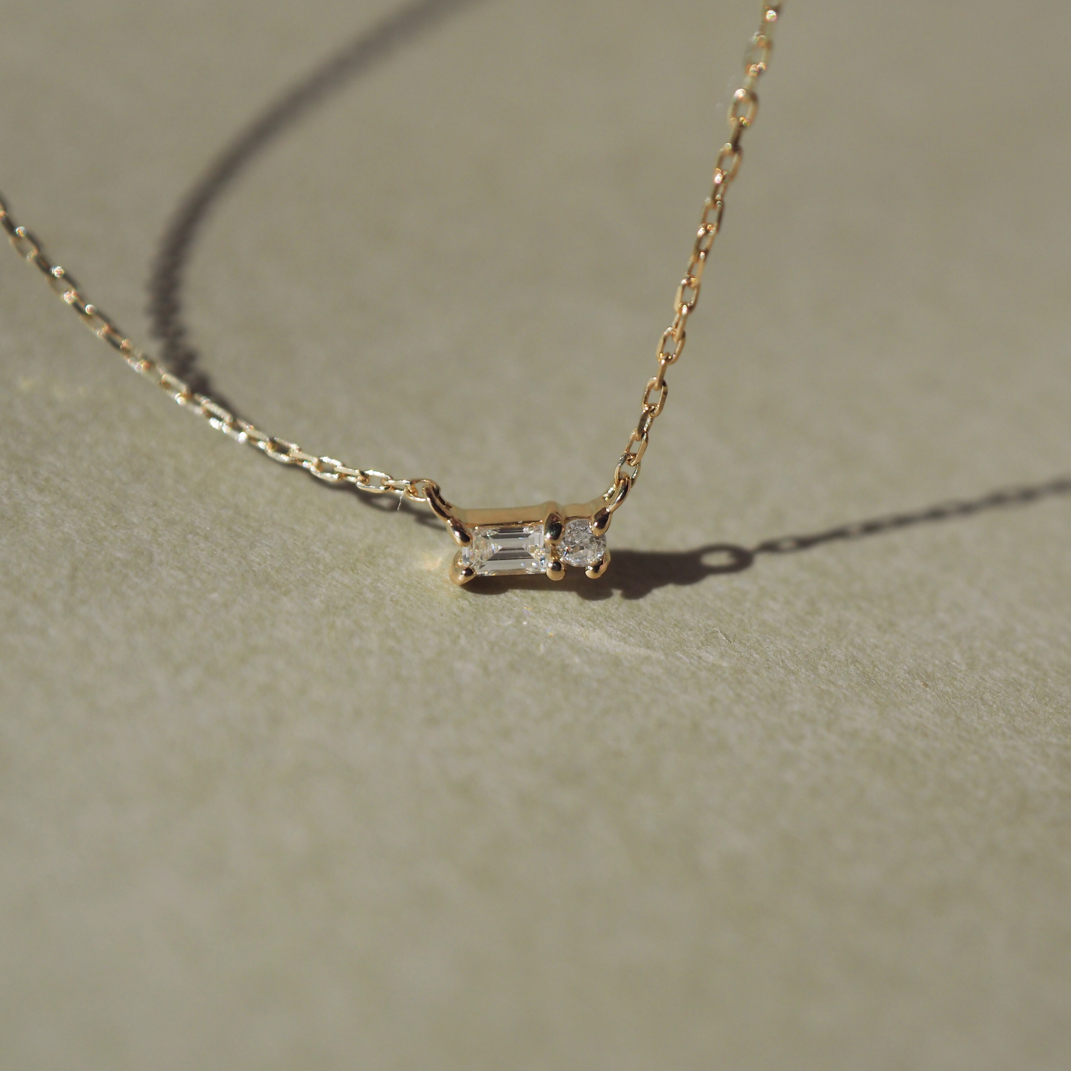 14K tiny baguette真鑽項鍊