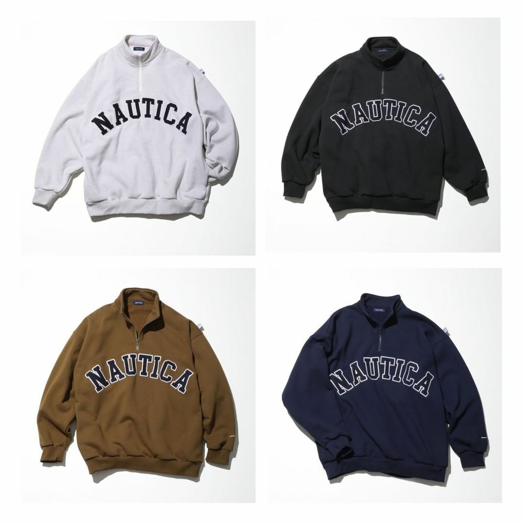 2022AW NAUTICA Arch Logo Cadet Collar Fleece Sweatshirt 搖粒絨 高領 長袖 大學T 現貨