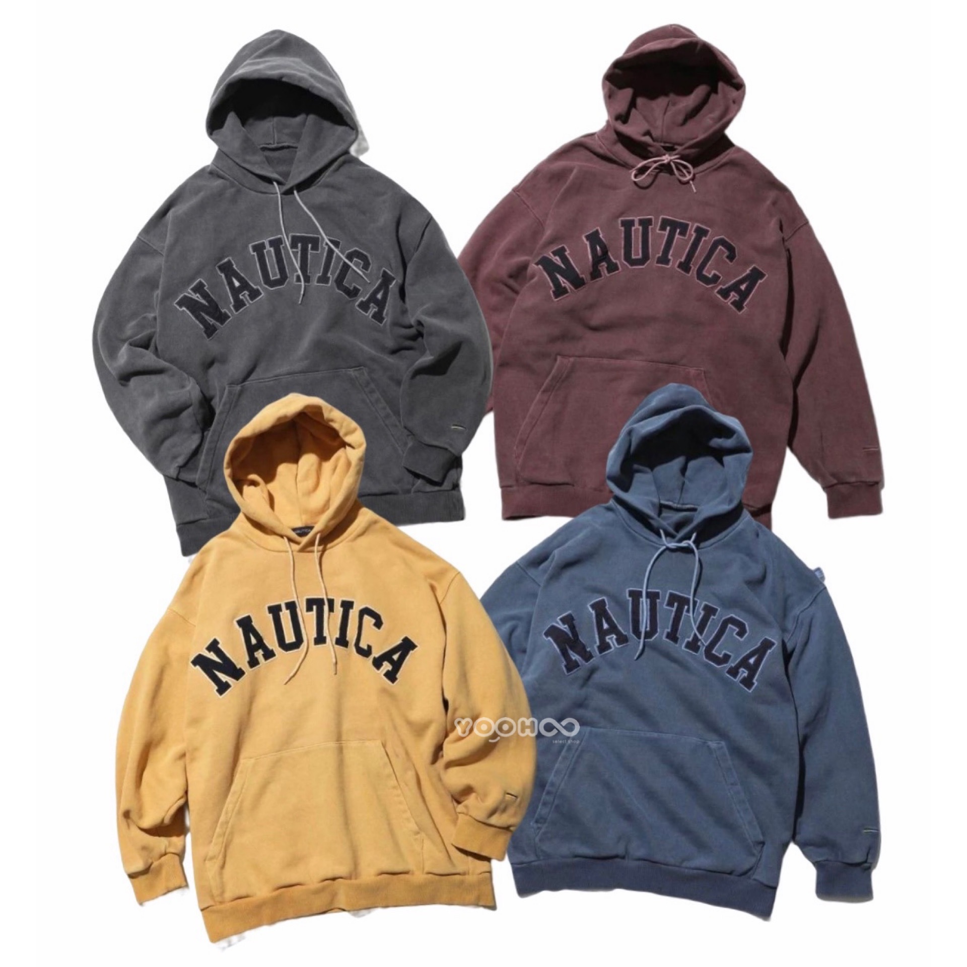 新品預購) NAUTICA Pigment Dyed Arch Logo Sweat Hoodie 2.4