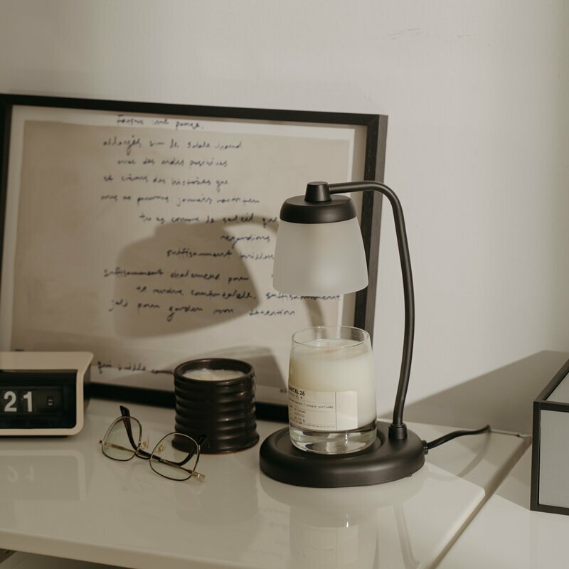 【暢銷推薦】HOOOME 直角玻璃款 融蠟燈 香氛蠟燭暖燈（5色）