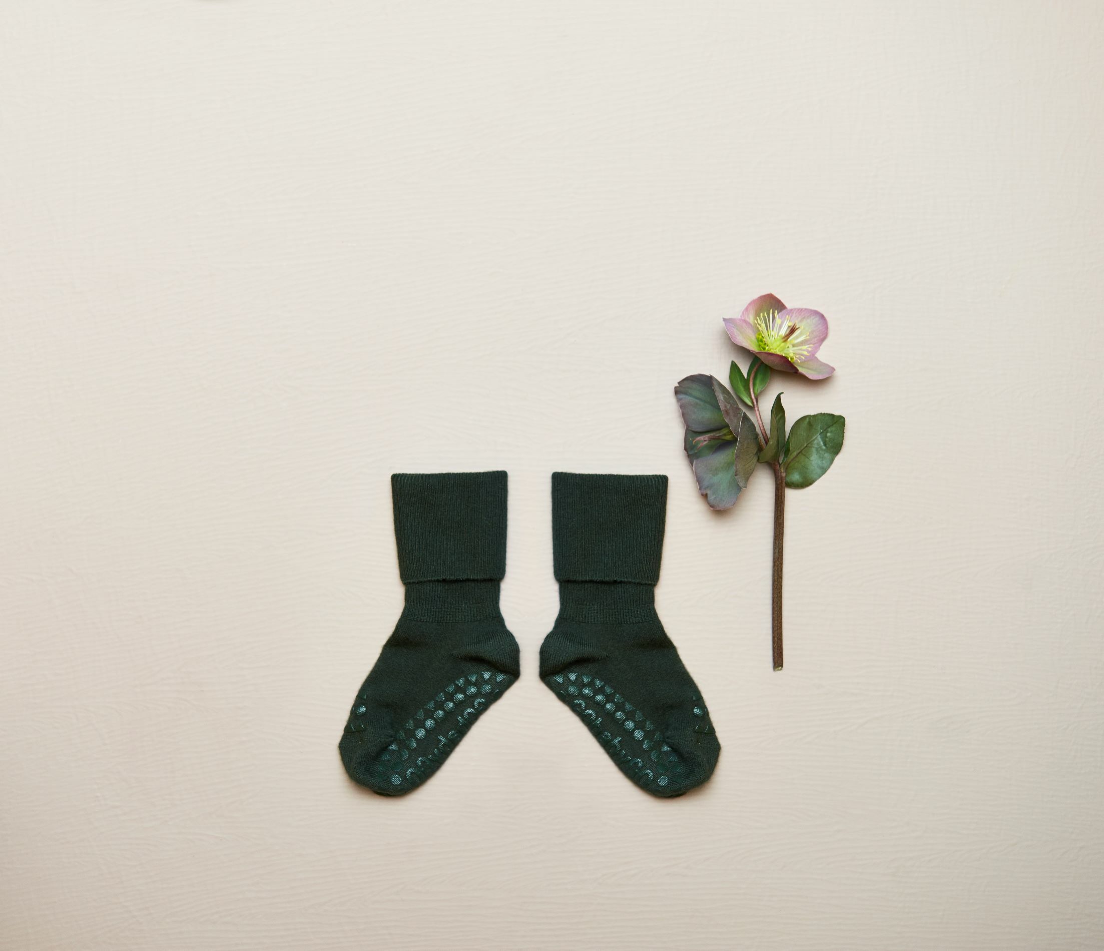 丹麥GoBabyGo 竹纖維防滑襪 - Forrest Green