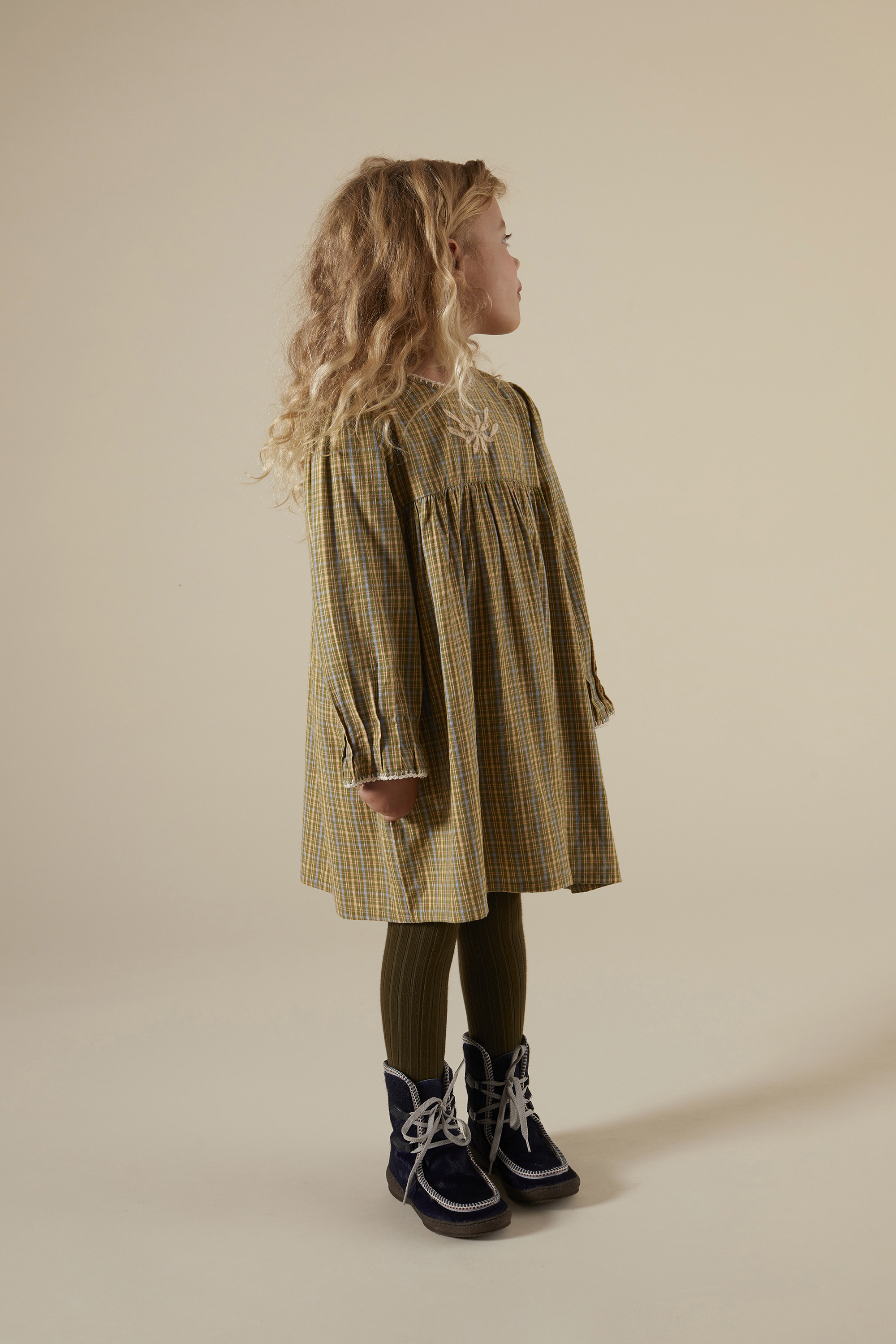 APOLINA - Rosemary Dress（Forester Check Fern）