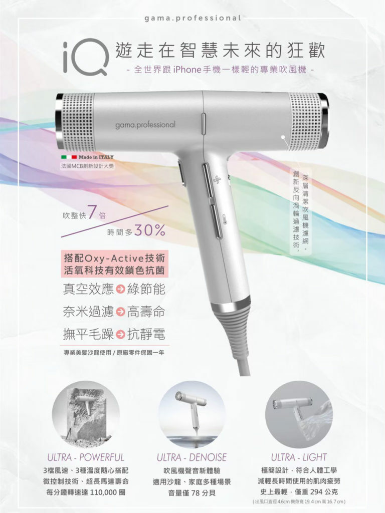 Gama IQ Perfetto 風筒（銀灰色）