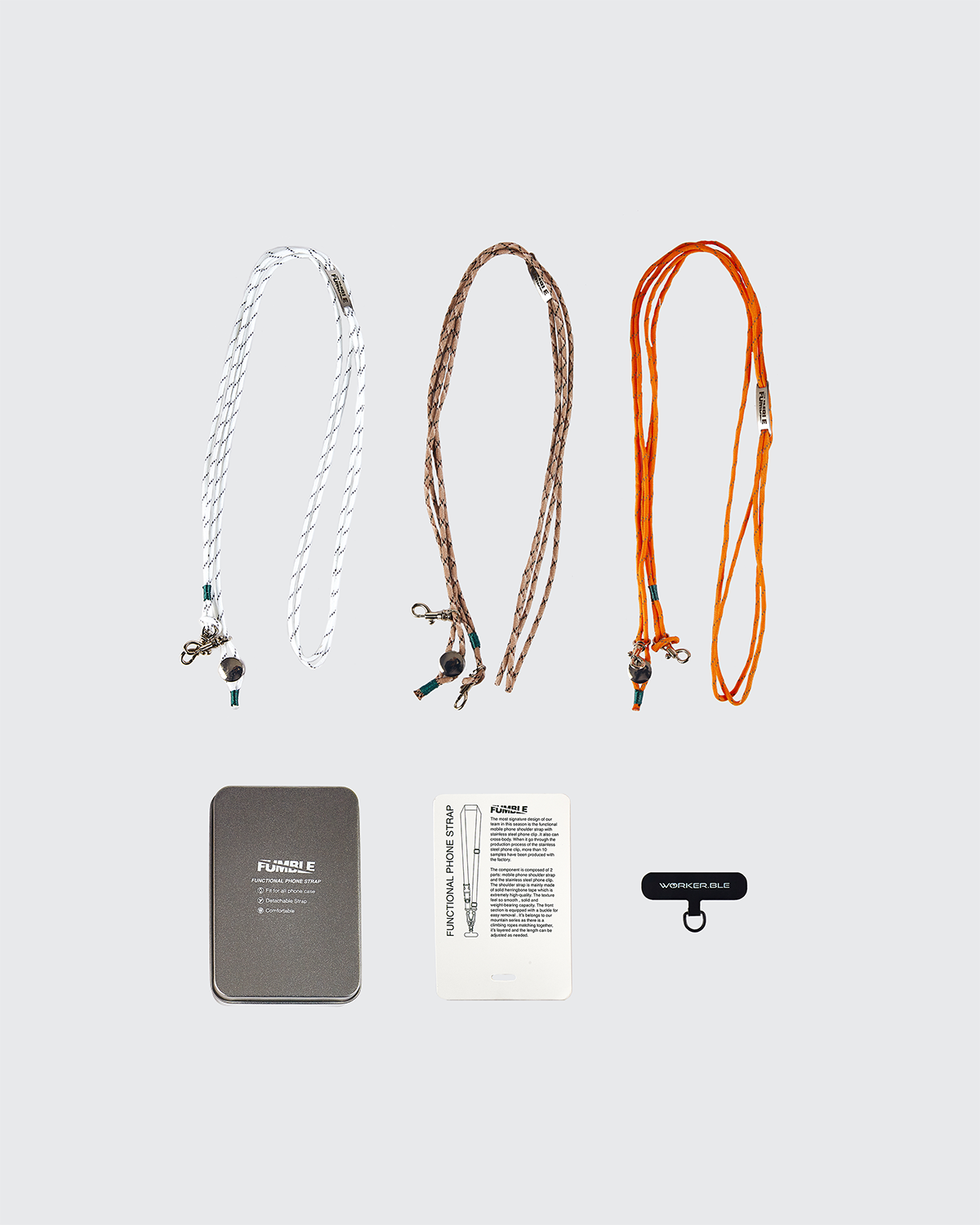 【FUMBLE】Paracord Phone Strap｜Orange / White / Brown｜Hong Kong Original Design