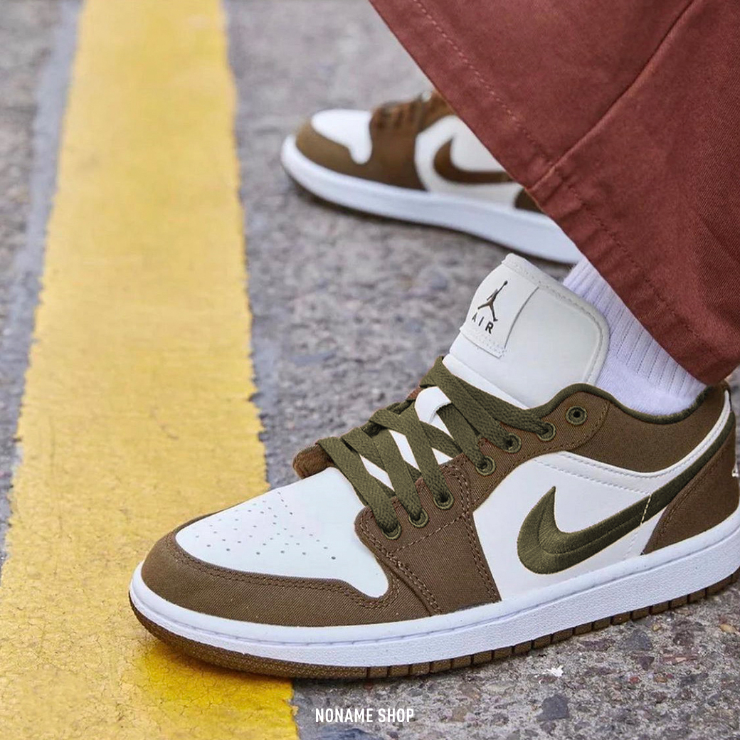 NIKE AIR JORDAN 1 LOW SE LIGHT OLIVE 編織 摩卡 橄欖綠 軍綠